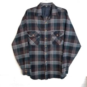 Flannel shirt approximate Large/ XLarge, NO TAGS, green,brown,  and grey